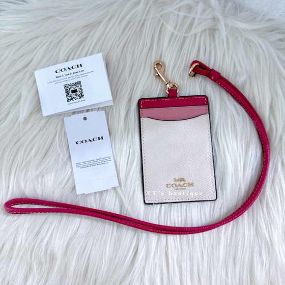 Coach | Accessories | Nwt Coach Id Lanyard In Colorblock Chalk Pink ...